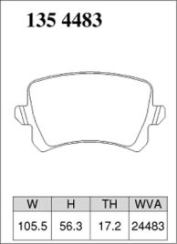 Тормозные колодки Dixcel Premium P-1354483 VW Golf Passat Tiguan Audi Q3 задние