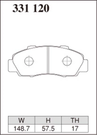 Тормозные колодки Dixcel Z type Z-331120 Honda Civic EK9 Integra DC2 '98R NSX NA1/2 передние