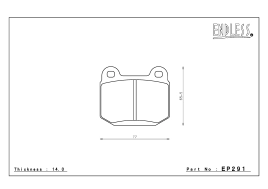 Тормозные колодки Endless EP291 NS97 Nissan Skyline BNR32 GTR, BCNR33, BNR34, Mitsubishi EVO 7-9 CT9A Brembo, GDB/GRB (WRX Sti Brembo)