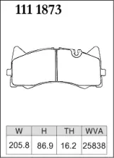 Тормозные колодки Dixcel X type X-1111873 MB W205 A205 S305 C63 C190 R190 AMG GT Akebono® передние W205 C63 AMG