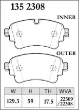 Тормозные колодки Dixcel Premium P-1352308 AUDI A4 Allroad A5 Sportback A6  A7 Sportback A8 Q5 Q7 задние