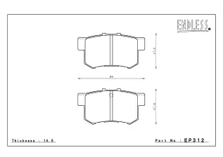 Тормозные колодки ENDLESS ME20 EP312 (CC40) Honda, Accord, Accord, Wagon, Civic, Cr-Z, Fit/Jazz, Integra, Prelude, Suzuki, Kizashi, Swift, Sx4, задние