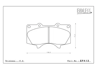 Тормозные колодки Endless Toyota Land Cruiser Prado / Lexus LX460 / Pajero IV/ FJ Cruiser, EP413MX72 + EP257MX72, перед + зад