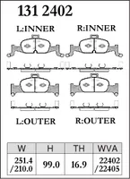 Тормозные колодки Dixcel Z type Z-1312402 Audi Brembo® A4(8W) A5 8W A6(4A) Q5(FYB) передние