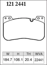 Тормозные колодки Dixcel M type M-1212441 BMW M5 F90 JF44M/JF44MM 17/10～ передние