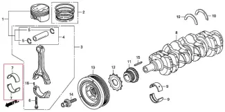 Вкладыш шатунный A (синий), Honda F20C