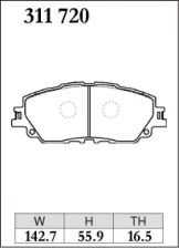 Тормозные колодки Dixcel EXTRA Cruise EC-311720 Toyota Camry AXVH70 передние