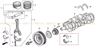 Вкладыш коренной F (розовый), Honda F20C