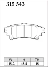 Тормозные колодки Dixcel EXTRA Speed ES-315543 OEM 0446522340 Lexus GS350 GS430 GS460 GS450 IS350, Toyota Majesta Mark X Crown, задние