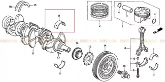 Вкладыш коренной верхний C (коричневый), Honda K20