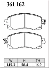 Тормозные колодки Dixcel EAXTRA Speed ES-361162 Subaru Forester SKE SK9 Impreza GT3 GT7 GTE передние