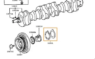 Полукольца упорные, Toyota 1/2JZ