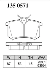 Тормозные колодки Dixcel Premium P-1350571 15мм Audi A3, Renault Megane III RS, VW Golf, Skoda Superb, Citroen C3 задние