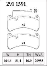 Тормилзные колодки Dixcel Z type Z-2911591 (RCP112) Maserati Quattroporte VI Ghibli S Brembo® 6pot 16мм передние