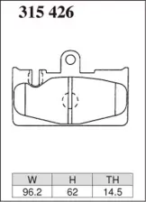 Тормозные колодки Dixcel EXTRA Cruise EC 315426 Lexus LS Toyota Celsior UCF30/31 00/10~ задние