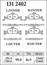 Тормозные колодки Dixcel Premium 1312402 Audi Brembo® A4(8W) A5 8W A6(4A) Q5(FYB) передние