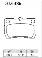 Тормозные колодки Dixcel EXTRA Speed ES-315486 Lexus IS GS, Toyota Crown Mark X, задние