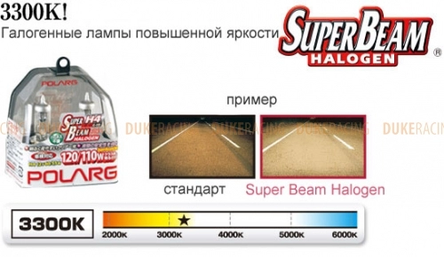 Лампы галогенные Polarg Super Beam Halogen Clear C-116 9006(HB4) 12V 55W(100W) 3300K фото 2