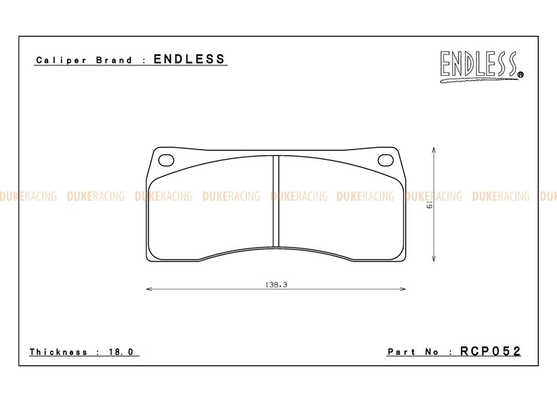 Тормозные колодки Endless RCP052 ME20 (СС40) для тормозной системы Endless 6POT EC670, Racing BIG4  EC470 фото 2