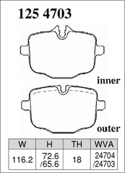 Тормозные колодки Dixcel Premium P-1254703 F** G** M2 M4 5 6 7 8 X3 X4 X5 X6 X7 задние фото 1