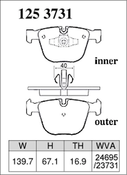Тормозные колодки Dixcel Premium P-1253731 BMW 5 F07 7 F0* Alpina B7 задние фото 1