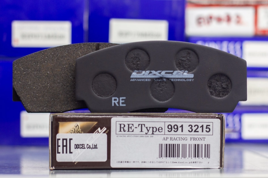 Тормозные колодки Dixcel RE type RE-9913215 AP racing Proma 4pot D50 TH17 CP3307 3720 5000-2xx 5000-4xx 5040 5200 фото 1