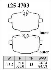 Тормозные колодки Dixcel Premium P-1254703 F** G** M2 M4 5 6 7 8 X3 X4 X5 X6 X7 задние фото 2