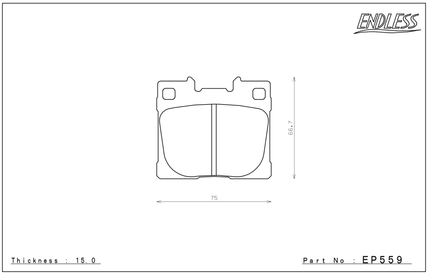 Тормозные колодки Endless EP559 MX72 PLUS Toyota GR Yaris ヤリス  GXPA16 I RC・17,18" wheel, RZ ハイパフォーマンス, задние фото 4
