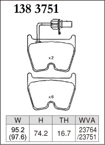 Тормозные колодки Dixcel Z type Z-1383751 Audi RS3 RS Q3 RS4 RS6 R8 TT Lamborghini Gallardo Brembo® 8pot передние фото 1