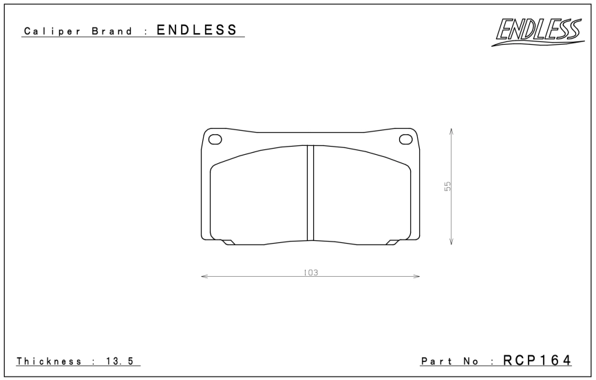 Тормозные колодки Endless RCP164 ME20 для суппорта Endless® S4 S4r фото 3