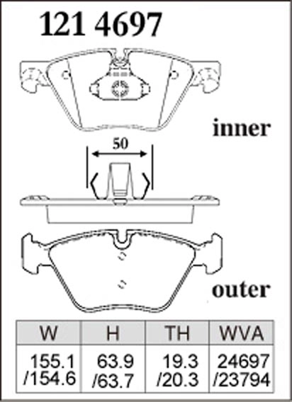 Тормозные колодки Dixcel Premium P-1214697 BMW 5 F10 F11 передние фото 1