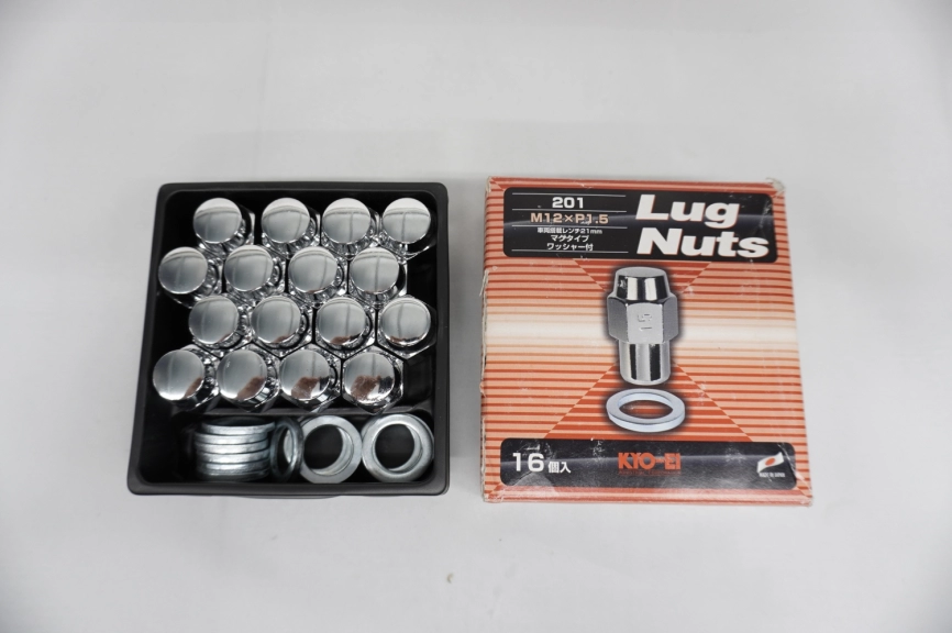 Колесные гайки KYO-EI Lug nuts MAG с шайбой 21hex M12x1,5 16 шт хром фото 1