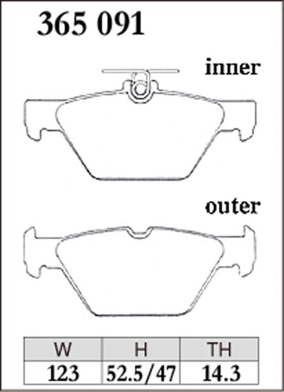 Тормозные колодки Dixcel EXTRA Cruise EC-365091 Subaru XV Outback Levorg WRX Forester задние фото 1