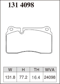 Тормозные колодки Dixcel Premium P-1314098 Brembo® 4pot 16.4мм Audi TT RS, VW Touareg, передние фото 2