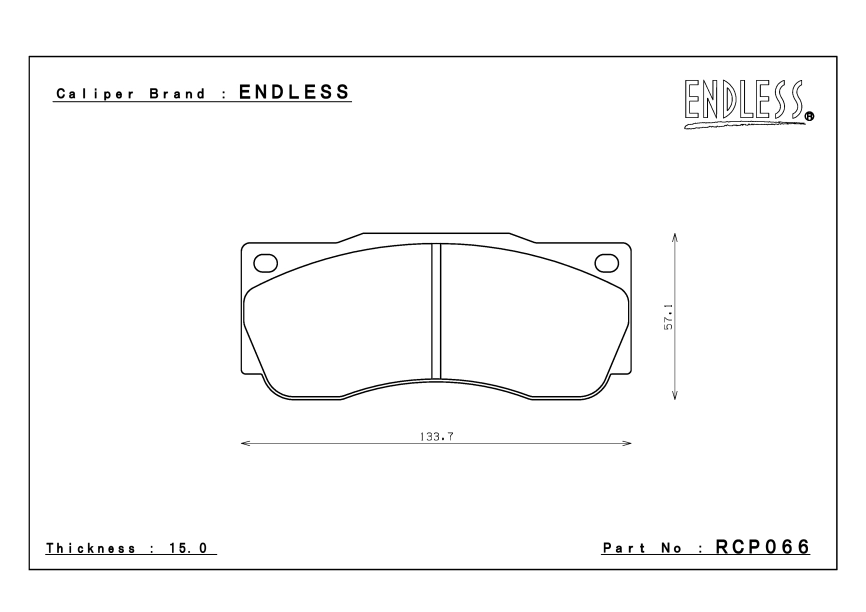 Колодки тормозные Endless MX72 PLUS RCP066 для суппорт Endless 4-6POT фото 2