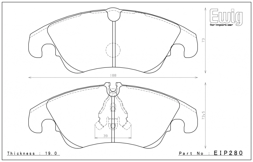 Тормозные колодки Endless EIP280 ME20 (CC40) AUDI A6 A7 Q5, Racing compound, передние фото 2
