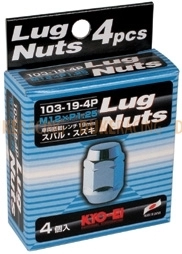 Колесные гайки KYO-EI Lug nuts 19hex M12x1,25 4 шт черные фото 2