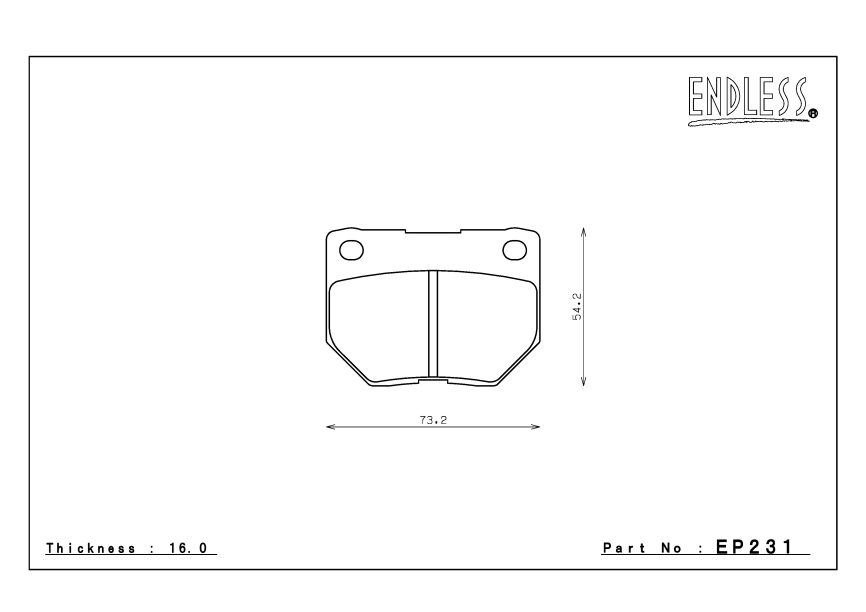 Тормозные колодки Endless EP231 MX72 (R236) Subaru Impreza GC8/GF8, GDA, GDB, Nissan Skyline R32/33, BNR32, ECR33, ER34, задние фото 2