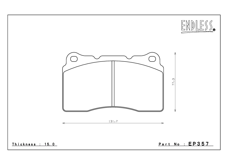 Тормозные колодки Endless EP357 MX72 PLUS Mitsubishi EVO V-IX CT9A GSR-RS, CZ4A, Subaru GDB GRB, 4pot Brembo® передние фото 7