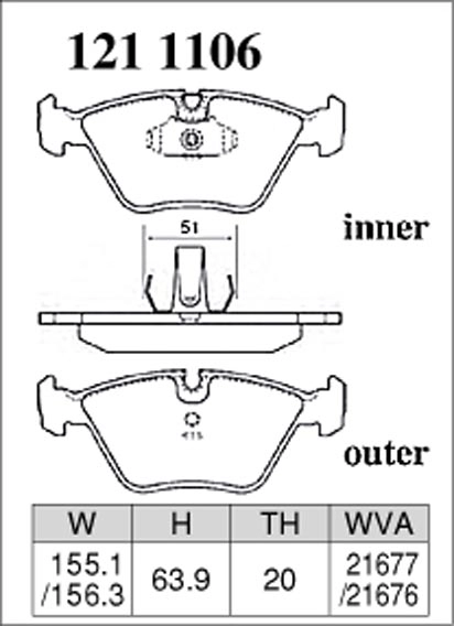 * Тормозные колодки Dixcel EXTRA Speed ES 1211106 BMW Z4 E85/E86, X3 E83, 2.5i/3.0i, M3 E46, E39 525i/528i/535i, передние фото 5