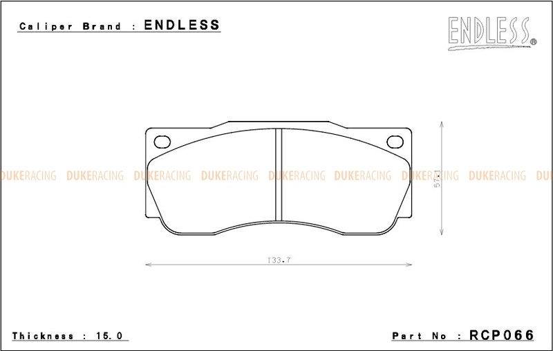 Тормозные колодки Endless RCP066 MX72 для 4-6 порш. тормозной системы Endless фото 2