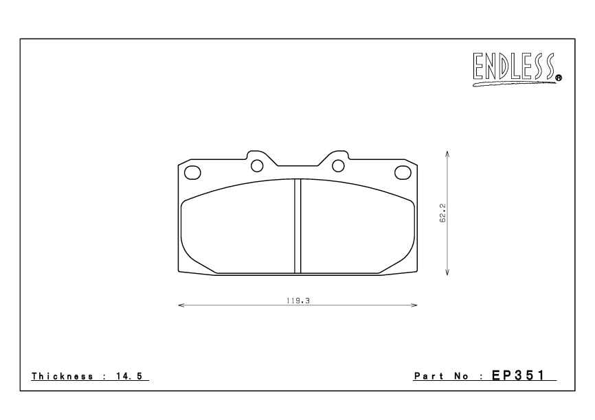 Тормозные колодки Endless EP351 СС40 ME20 (F941) Subaru Legacy BH5/BE5, Impreza GC8/GDA/GDB фото 2