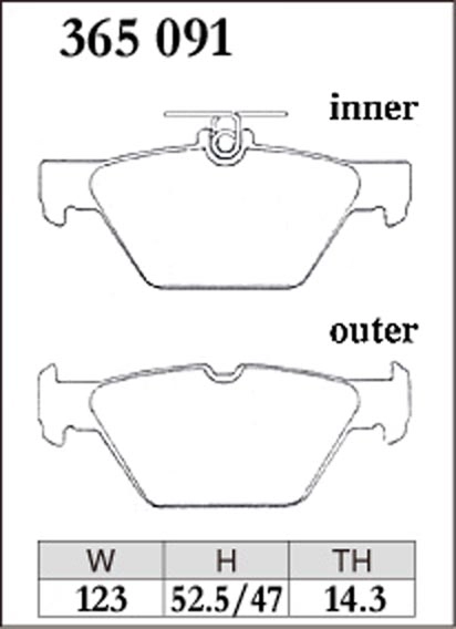 Тормозные колодки Dixcel EXTRA Speed ES-365091 Subaru XV Outback Levorg WRX Forester задние фото 3